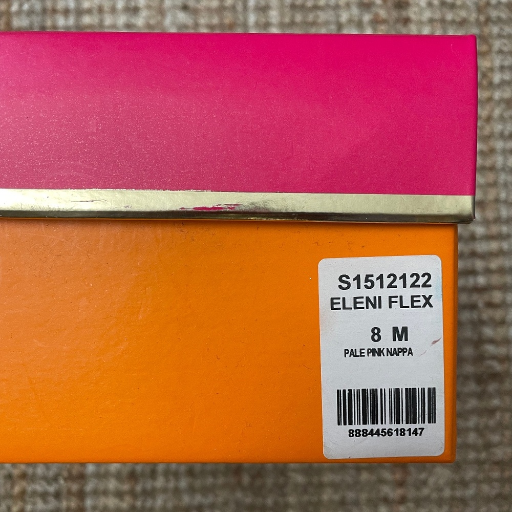 Kate Spade Blush Pink Ballet Flats - Scalloped Leather Point Toe Eleni Flex 8M - Picture 3 of 5